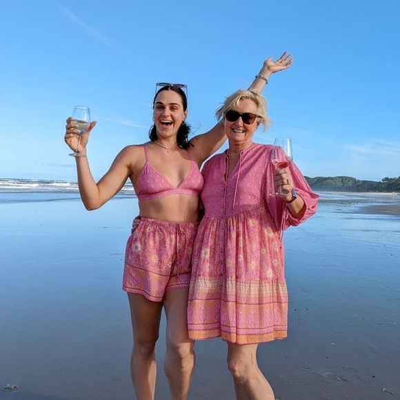 NWT Spell & The Gypsy Utopia Flamingo Tri Bralettes Size Large - Picture 3 of 6